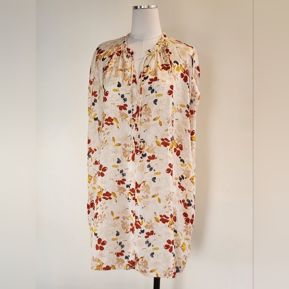 || GRADE & GATHER || mini dress, satin, floral, pockets, v neck, size small